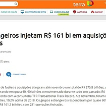 Estrangeiros injetam R$ 161 bi em aquisies no Pas